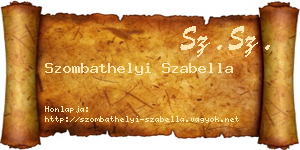 Szombathelyi Szabella névjegykártya
